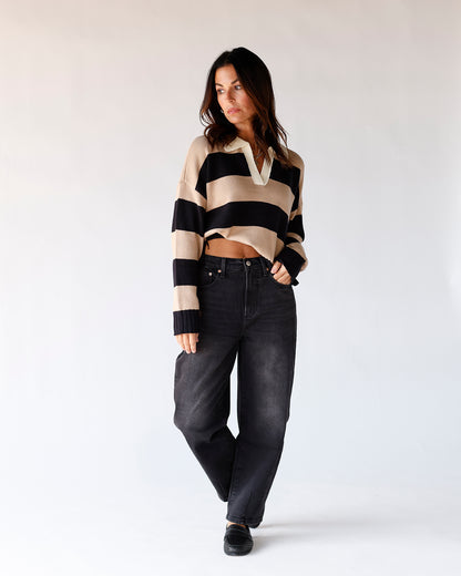 PISTOLA ELI HIGH RISE ARCHED LEG JEAN X DARK MIDNIGHT