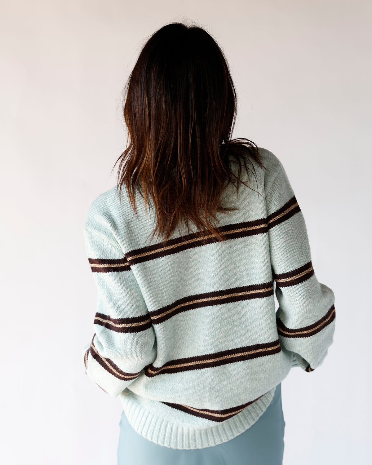 SOFT + SASSY STRIPED SEAFOAM SWEATER