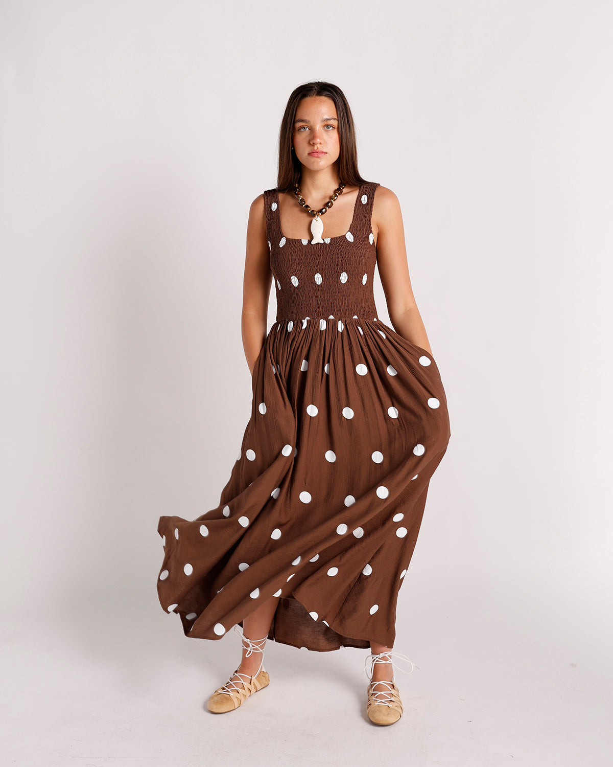 espresso brown maxi dress POLKA DOT Valeria maxi Size:Smal SUMMERSALE2020EXTRA Nicole Kidman Hops On The perfect combination of