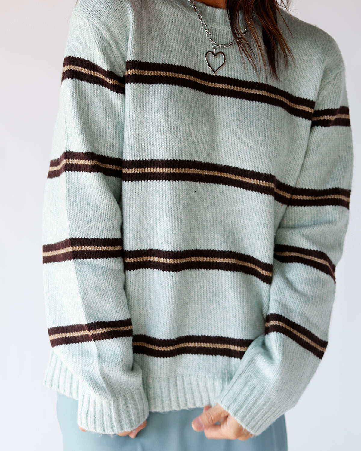 SOFT + SASSY STRIPED SEAFOAM SWEATER
