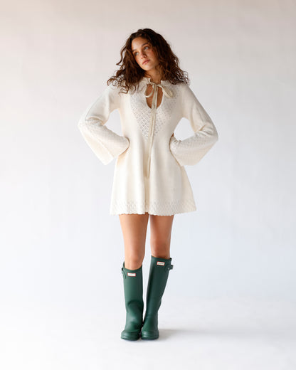 FREE PEOPLE BALI OLD FLAME SWEATER DRESS X IVORY