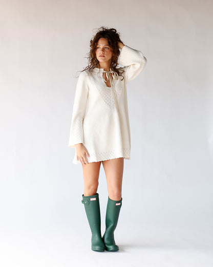 FREE PEOPLE BALI OLD FLAME SWEATER DRESS X IVORY