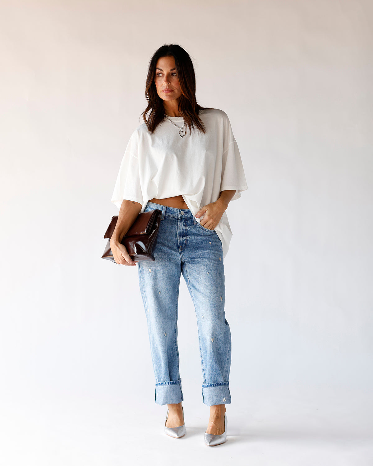 PISTOLA LEXI MID RISE BOWED STRAIGHT JEAN X CONFETTI VINTAGE