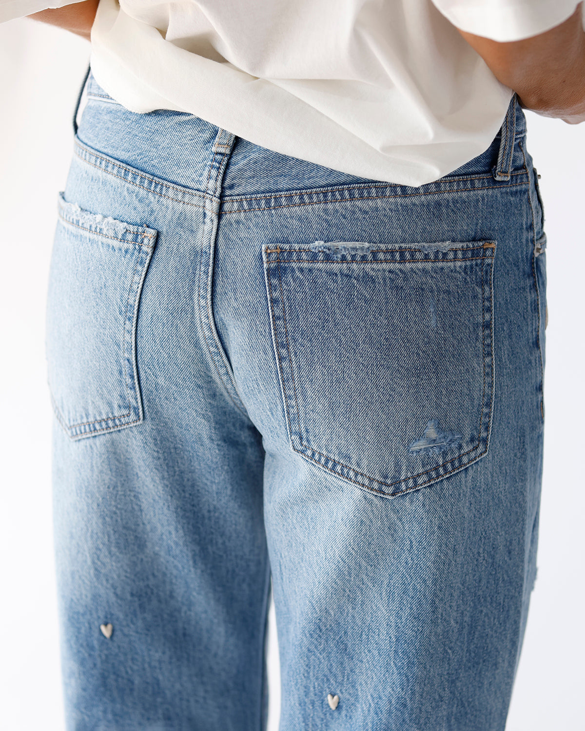 PISTOLA LEXI MID RISE BOWED STRAIGHT JEAN X CONFETTI VINTAGE