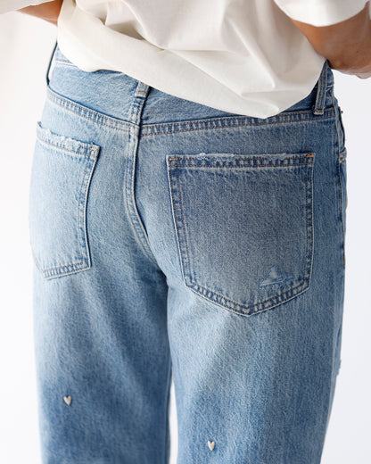 PISTOLA LEXI MID RISE BOWED STRAIGHT JEAN X CONFETTI VINTAGE