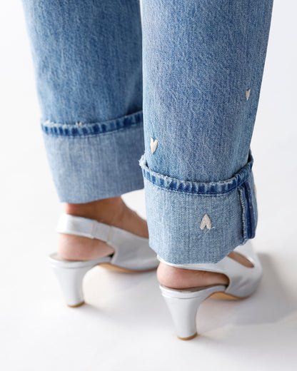 PISTOLA LEXI MID RISE BOWED STRAIGHT JEAN X CONFETTI VINTAGE