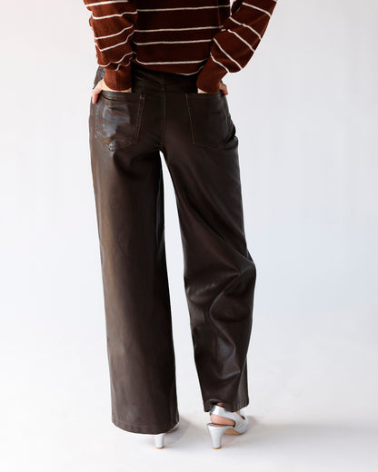 MOCHA MAYHEM FAUX LEATHER PANTS