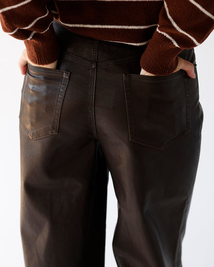 MOCHA MAYHEM FAUX LEATHER PANTS