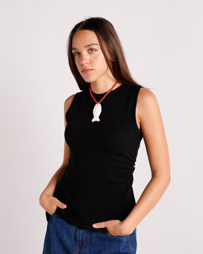 EVERYDAY ELEGANCE SLEEVELESS TOP X BLACK