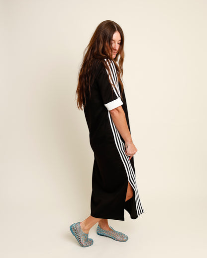 VARSITY TRACK DRESS X BLACK