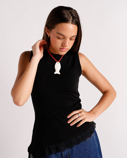 EVERYDAY ELEGANCE SLEEVELESS TOP X BLACK