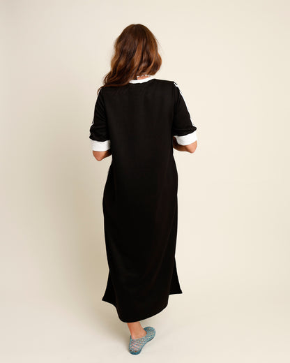 VARSITY TRACK DRESS X BLACK