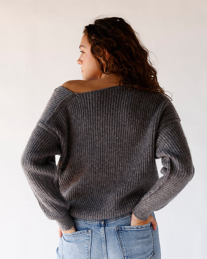 LINE & DOT SHORE OFF THE SHOULDER SWEATER