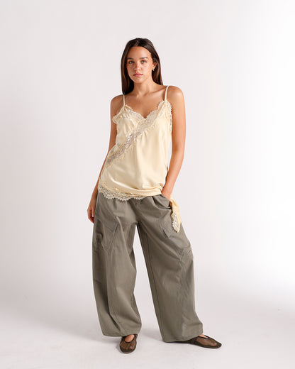 DREAMY DRAPE LACE TOP X YELLOW