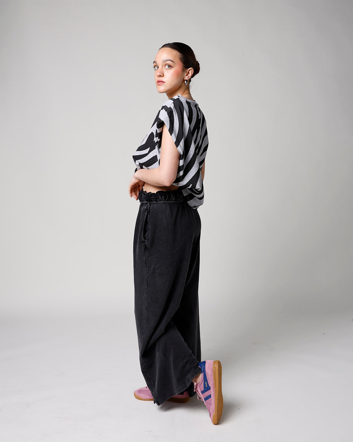 RAVEN FOLD-OVER WAIST WIDE LEG SWEATPANTS