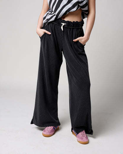 RAVEN FOLD-OVER WAIST WIDE LEG SWEATPANTS