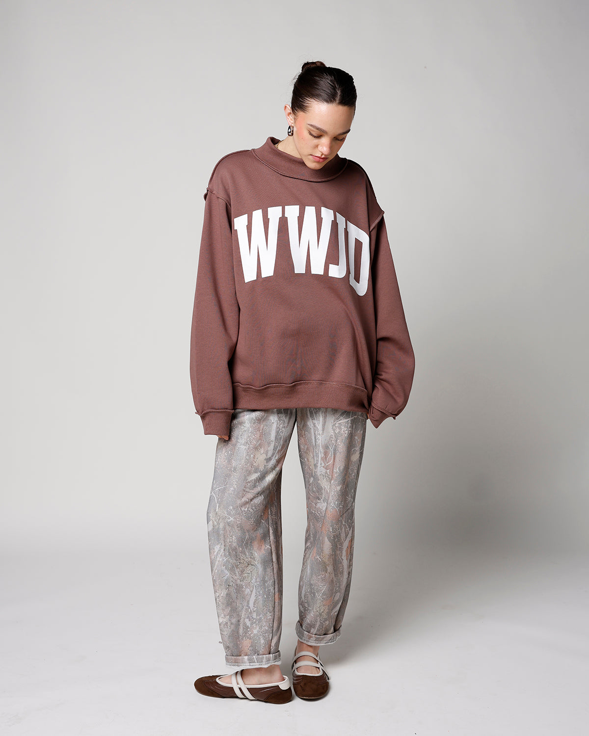 WWJD REVERSIBLE MOCK NECK SWEATSHIRT
