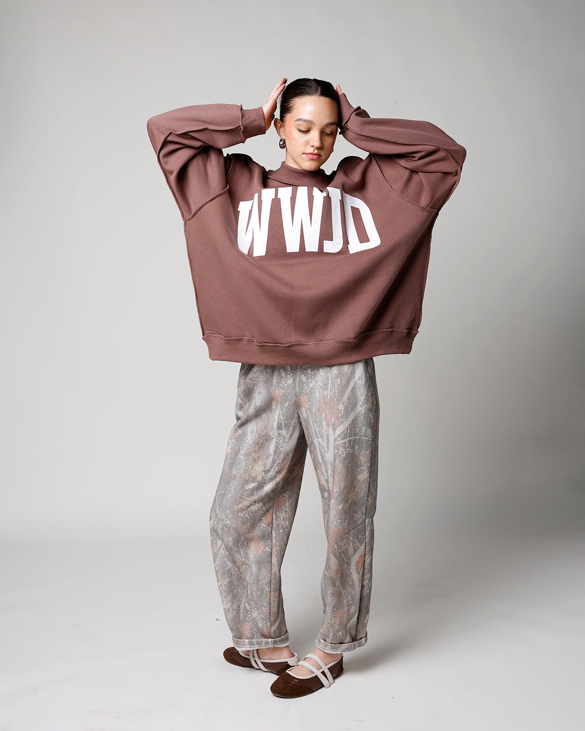 WWJD REVERSIBLE MOCK NECK SWEATSHIRT
