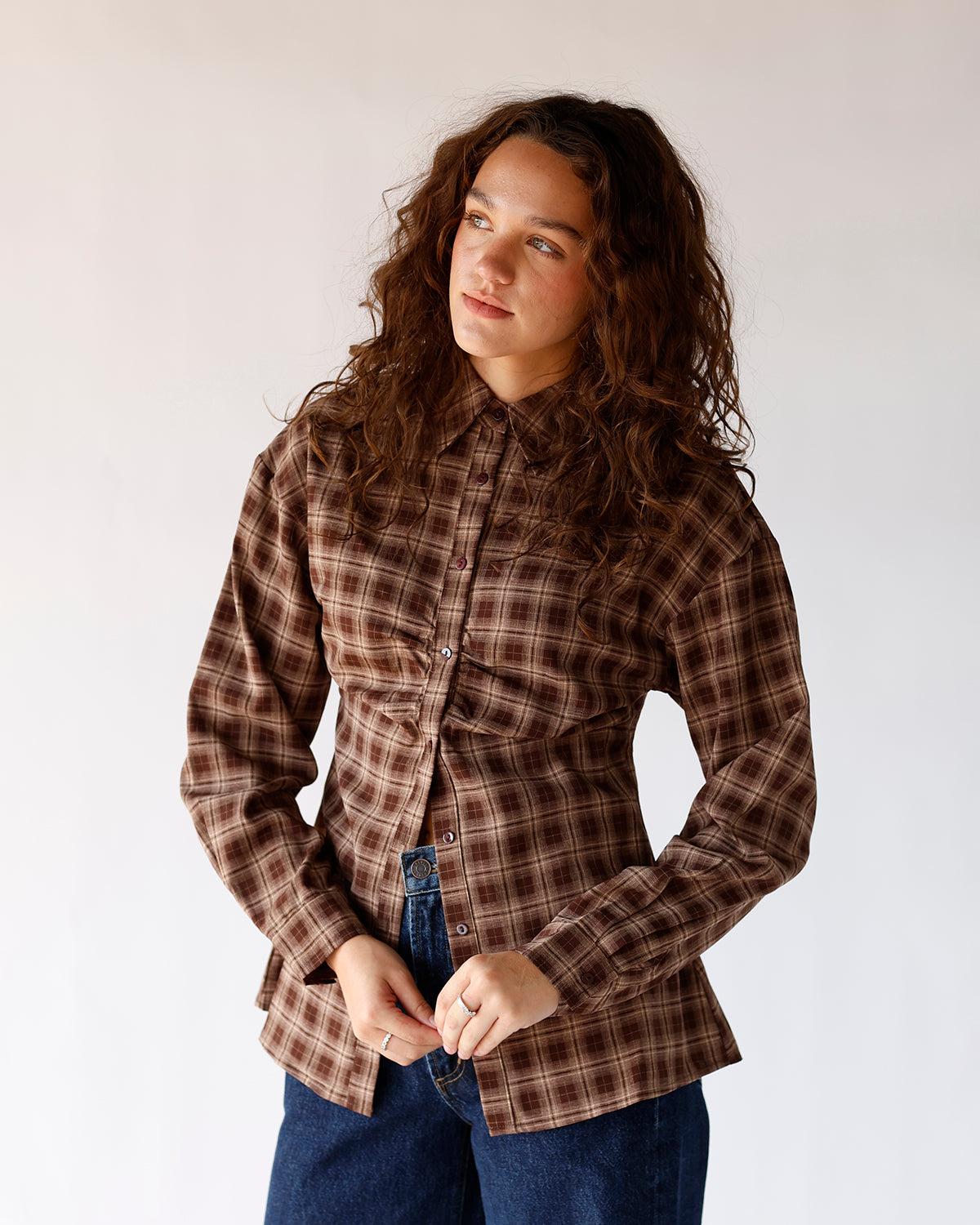 flannel fall tops brown tops for jeans winter