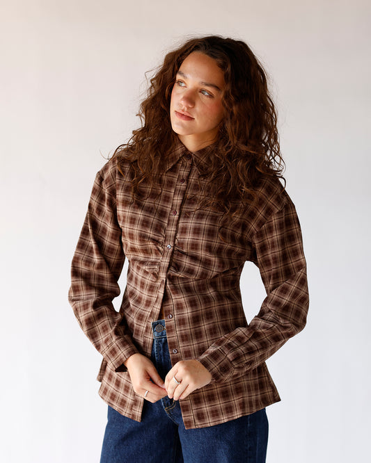 flannel fall tops brown tops for jeans winter
