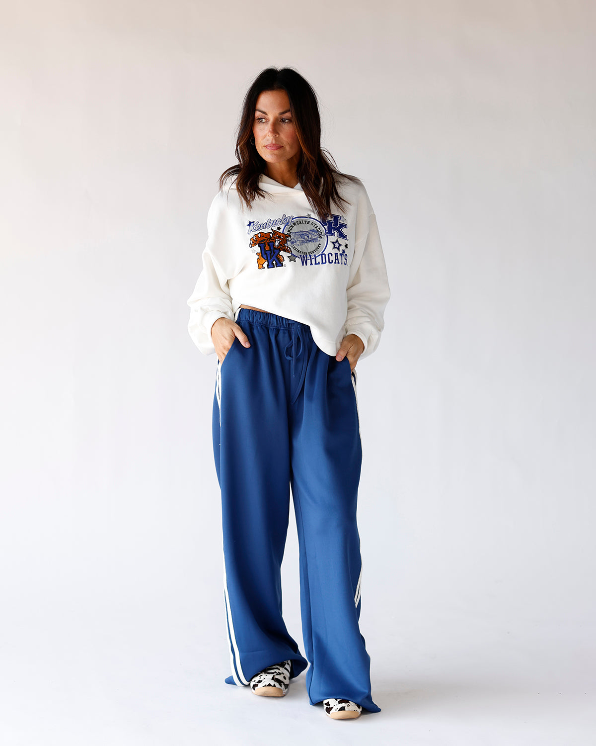 KENTUCKY VARSITY CROP HOODIE