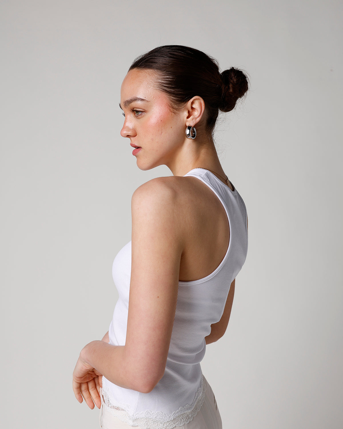 LACE & LOVE TANK TOP X WHITE