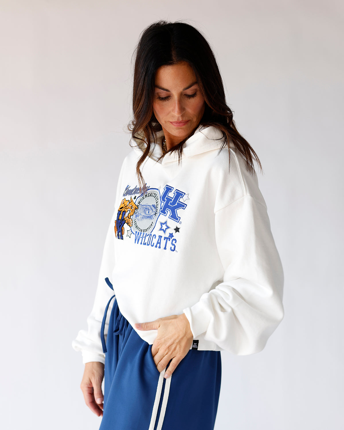 KENTUCKY VARSITY CROP HOODIE