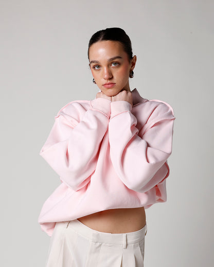 ESSENTIAL MOCK NECK SWEATSHIRT X PINK
