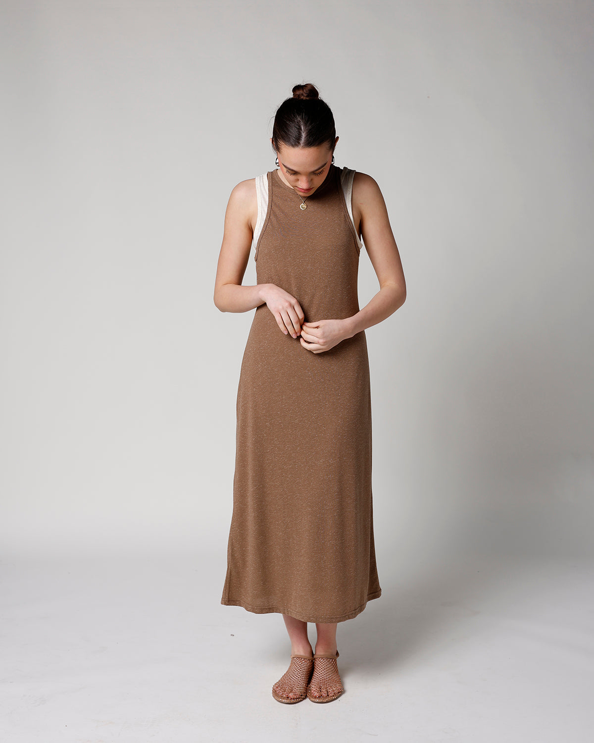 SAND TOYS LAYERED TANK DRESS X MOCHA OATMEAL