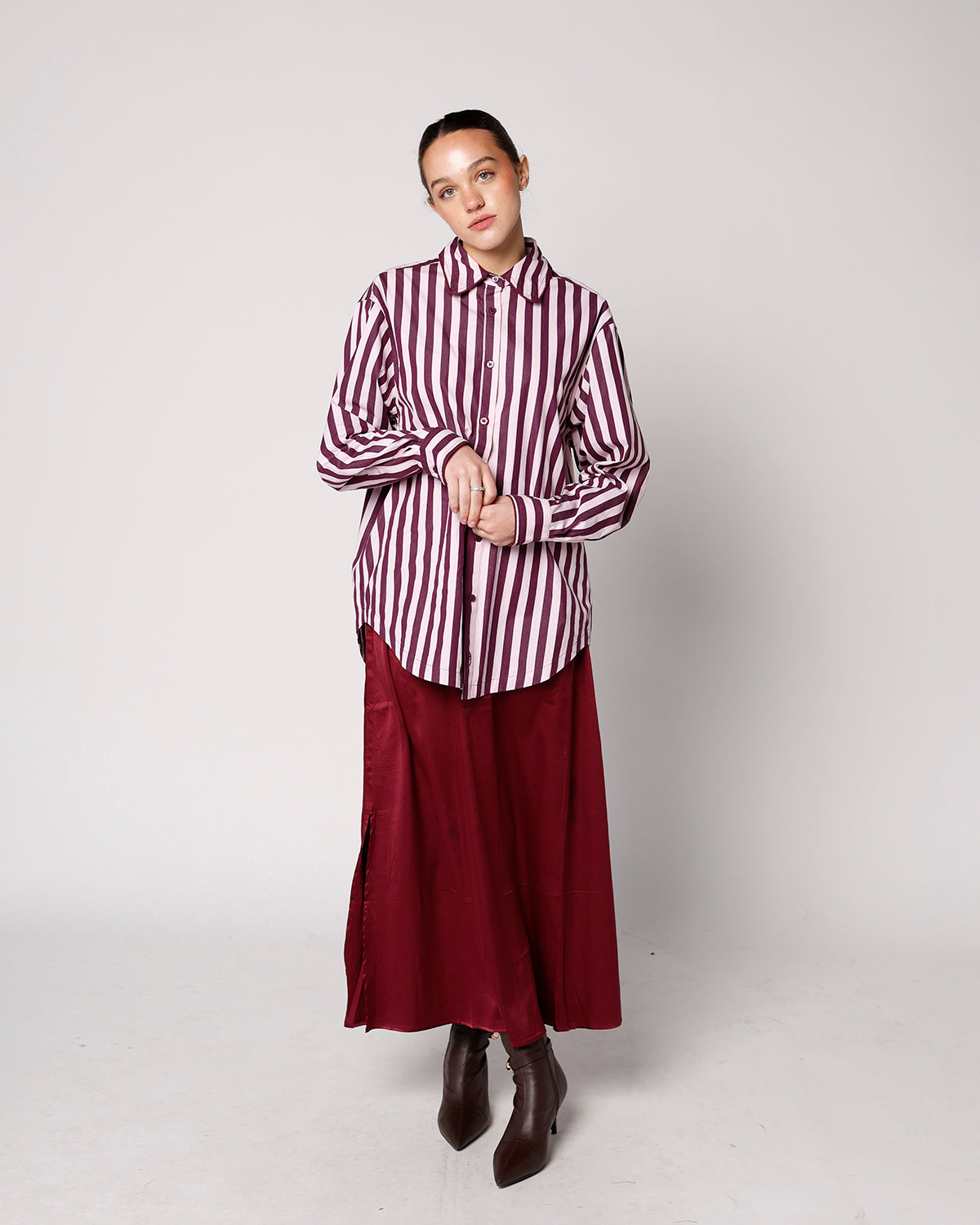 FRNCH COLETTE BUTTON UP SHIRT IN ROSE