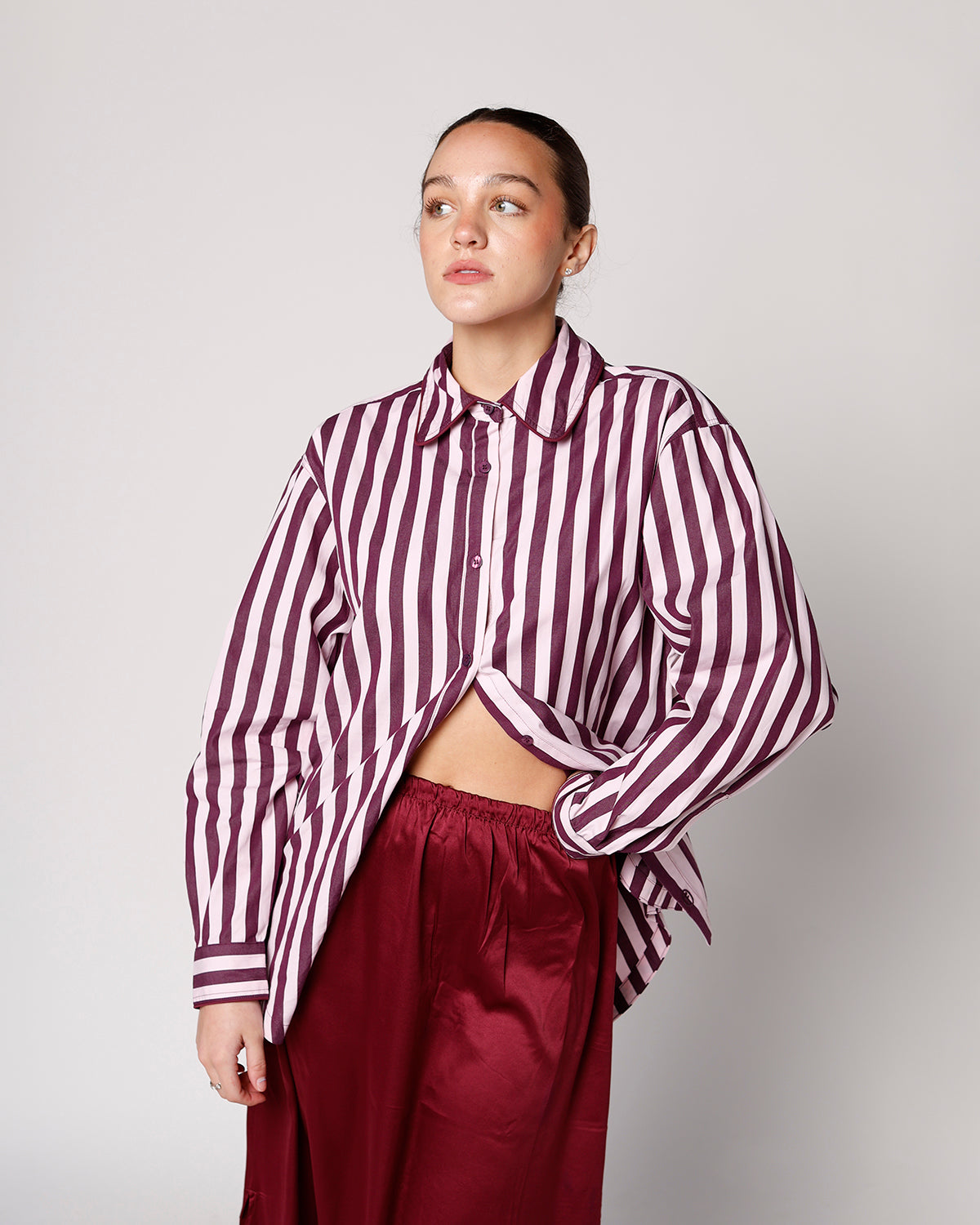 FRNCH COLETTE BUTTON UP SHIRT IN ROSE