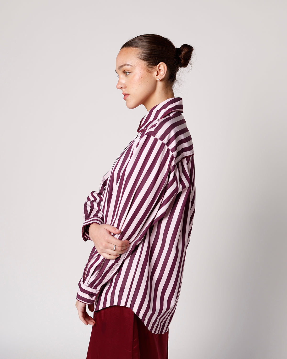 FRNCH COLETTE BUTTON UP SHIRT IN ROSE