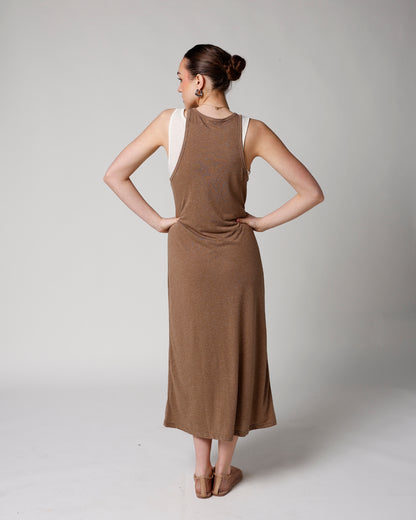 SAND TOYS LAYERED TANK DRESS X MOCHA OATMEAL