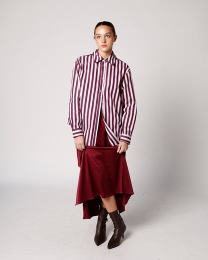 button up striped button up pink maroon button up holiday outfit insp 