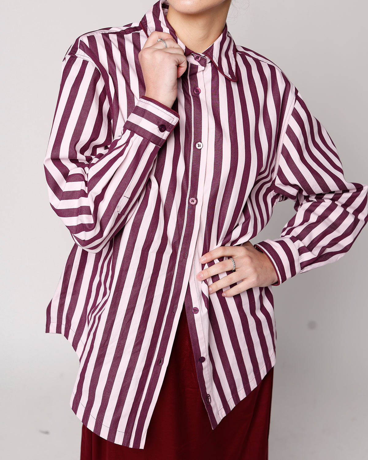 FRNCH COLETTE BUTTON UP SHIRT IN ROSE