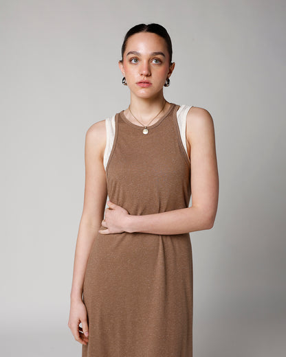 SAND TOYS LAYERED TANK DRESS X MOCHA OATMEAL