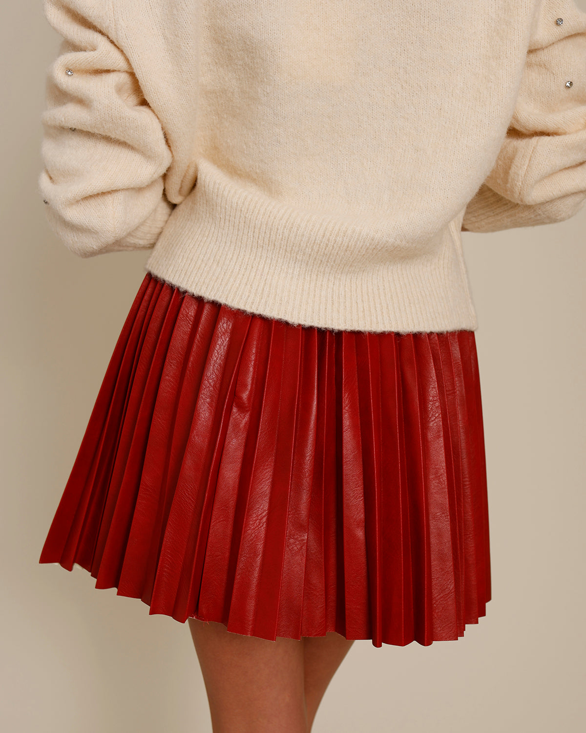 BLITZEN PLEATED LEATHER SKIRT