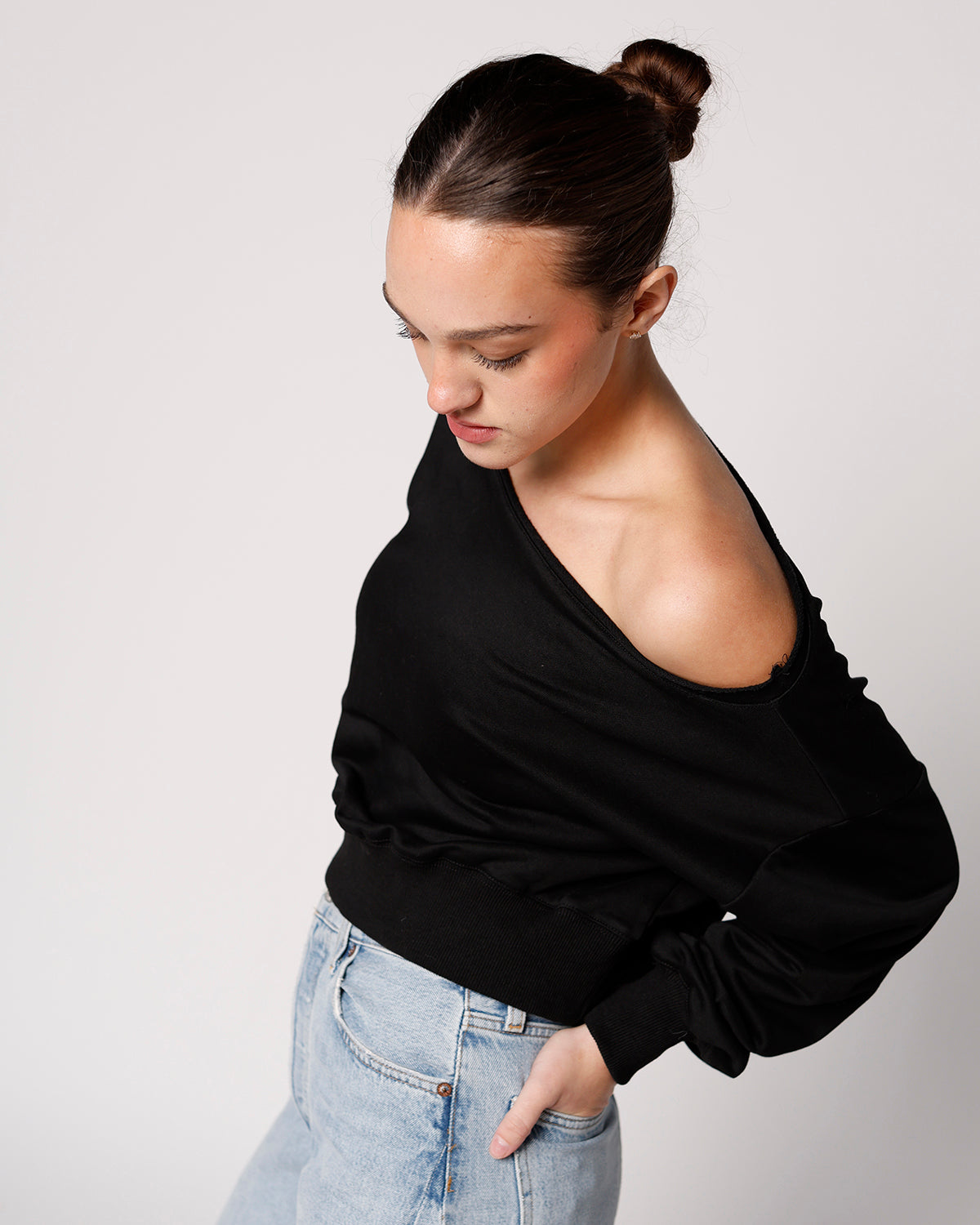 Off the shoulder sweatshirt black Off the shoulder sweatshirt comfy stylish sweatshirt basic but elevated sweatshirt sexy sweatshirt