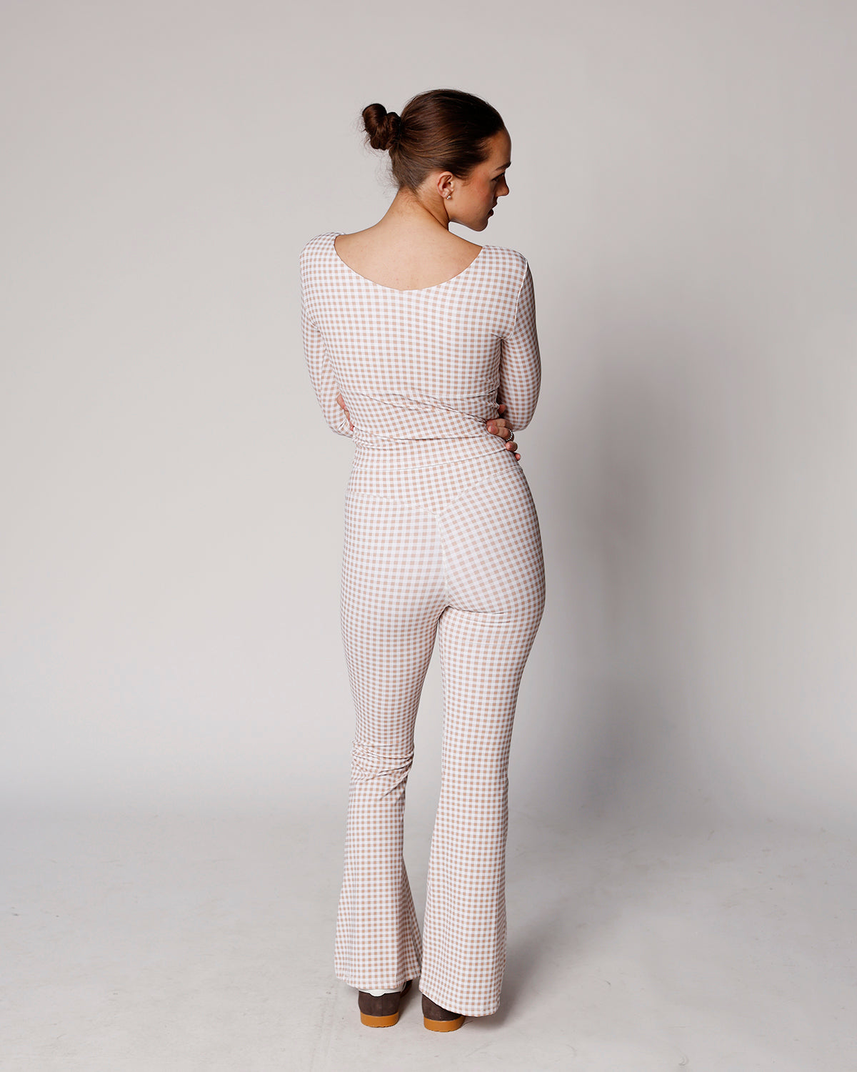 GINGHAM GIRLIE FLARE LEGGINGS