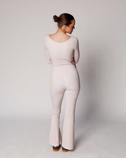 GINGHAM GIRLIE FLARE LEGGINGS