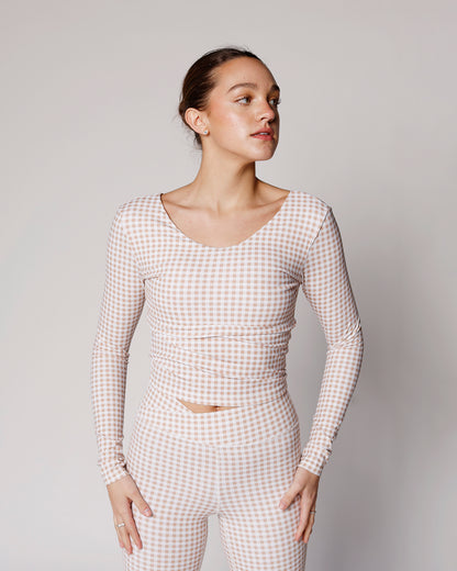 GINGHAM GIRLIE FLARE LEGGINGS