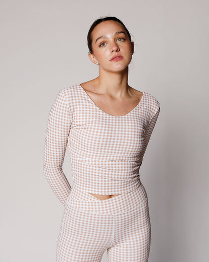 GINGHAM GIRLIE ACTIVE TOP