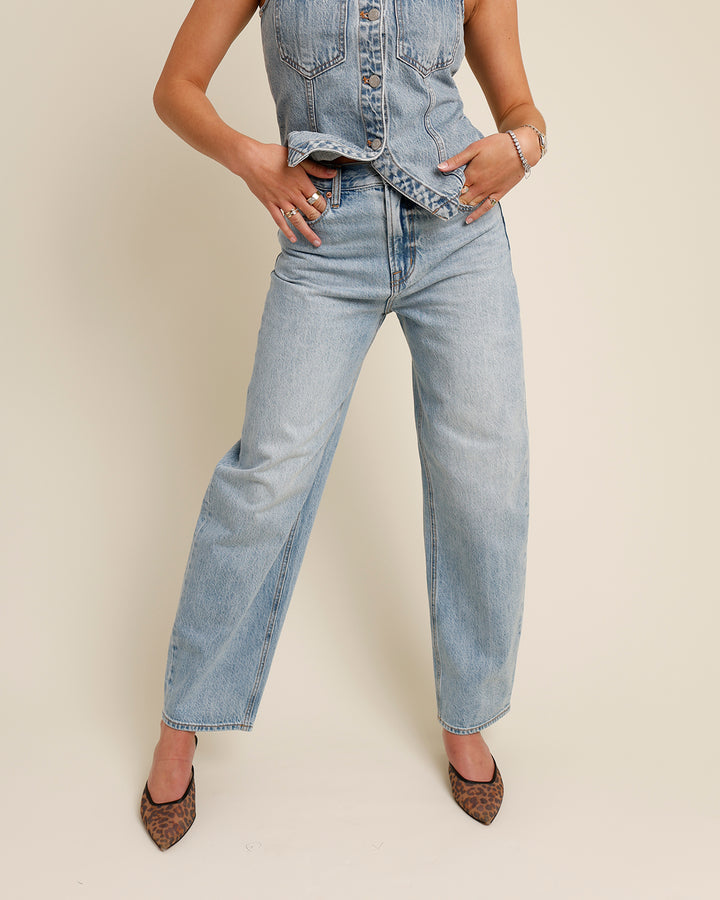PISTOLA WES HIGH RISE BARREL JEAN IN GAZE