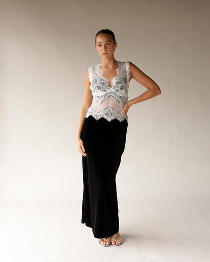 DAREDEVIL FASHIONISTA IVORY LACE BODICE DRESS