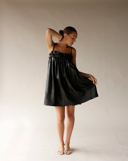 date night dress wedding guest dress black dress black leather dress  holiday party outfit 