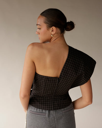 MAUDE GIA PLAID BOW TOP
