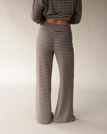 COUCH CLUB STRIPED LOUNGE PANT X BROWN