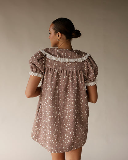 SOFIE THE LABEL FAWN PETER PAN COLLAR MINI DRESS