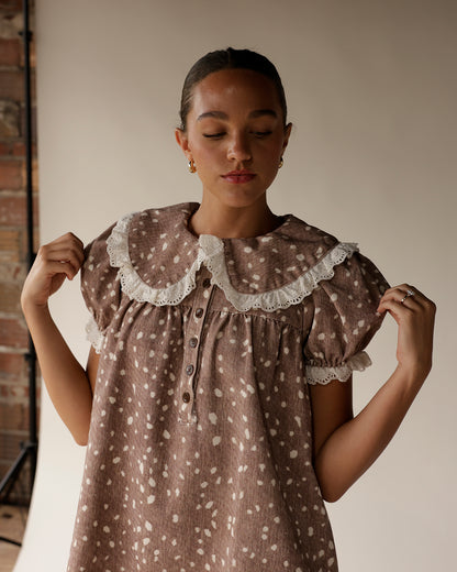 SOFIE THE LABEL FAWN PETER PAN COLLAR MINI DRESS