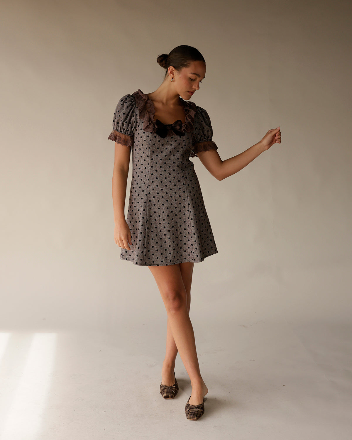 GABRIELA POLKA DOT MINI DRESS